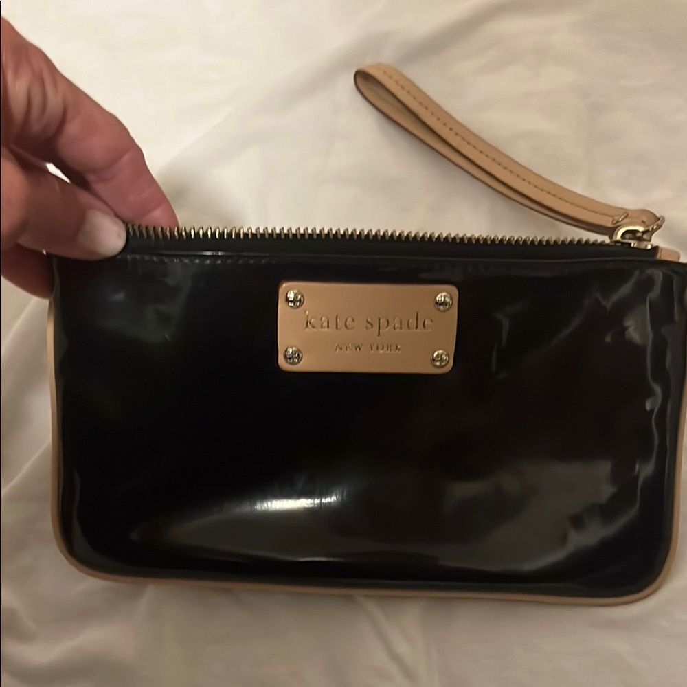 Kate Spade Black patent leather and Brown Mini Bag with Sleek Design